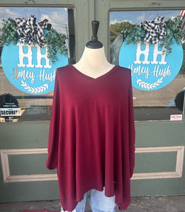 Fabulous & Flowy Top | Burgundy