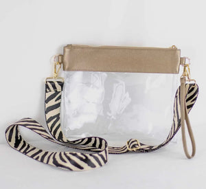 Michelle Clear Crossbody Gold