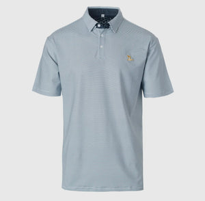 Roost Navy Stripe Performance Polo