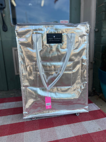 Insulated Silver Metallic Roll Bag | Simply Southern