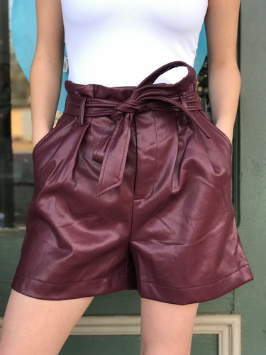 Dare To Be Different Leather Shorts Purple