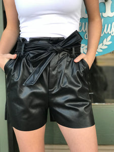 Dare To Be Different Leather Shorts Black